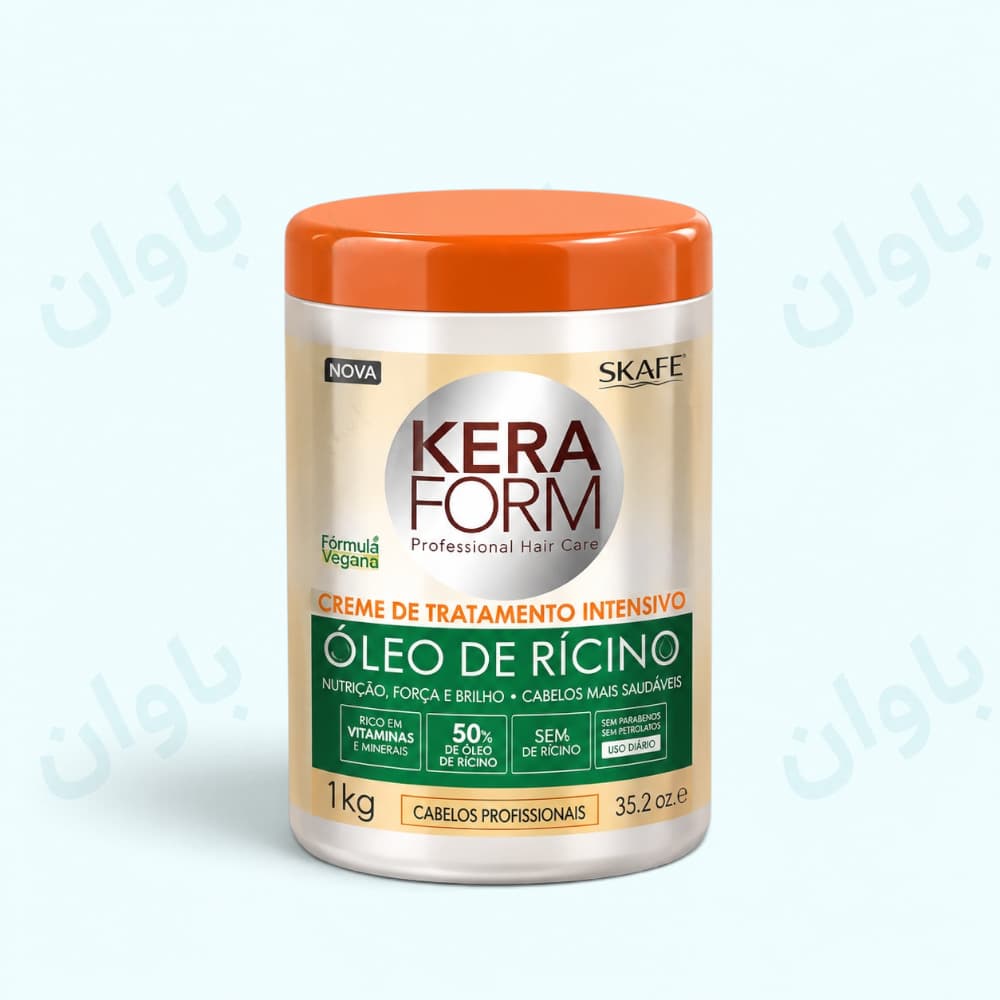 ماسک مو روغن کرچک اسکیف Skafe Keraform Castor Oil Hair Mask 1000ml — تصویر ۲