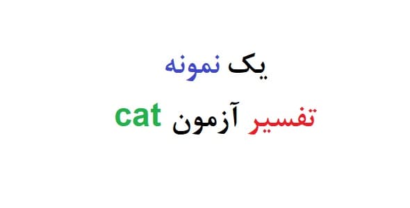 یک نمونه تفسیر ازمون cat (نمونه دوم)