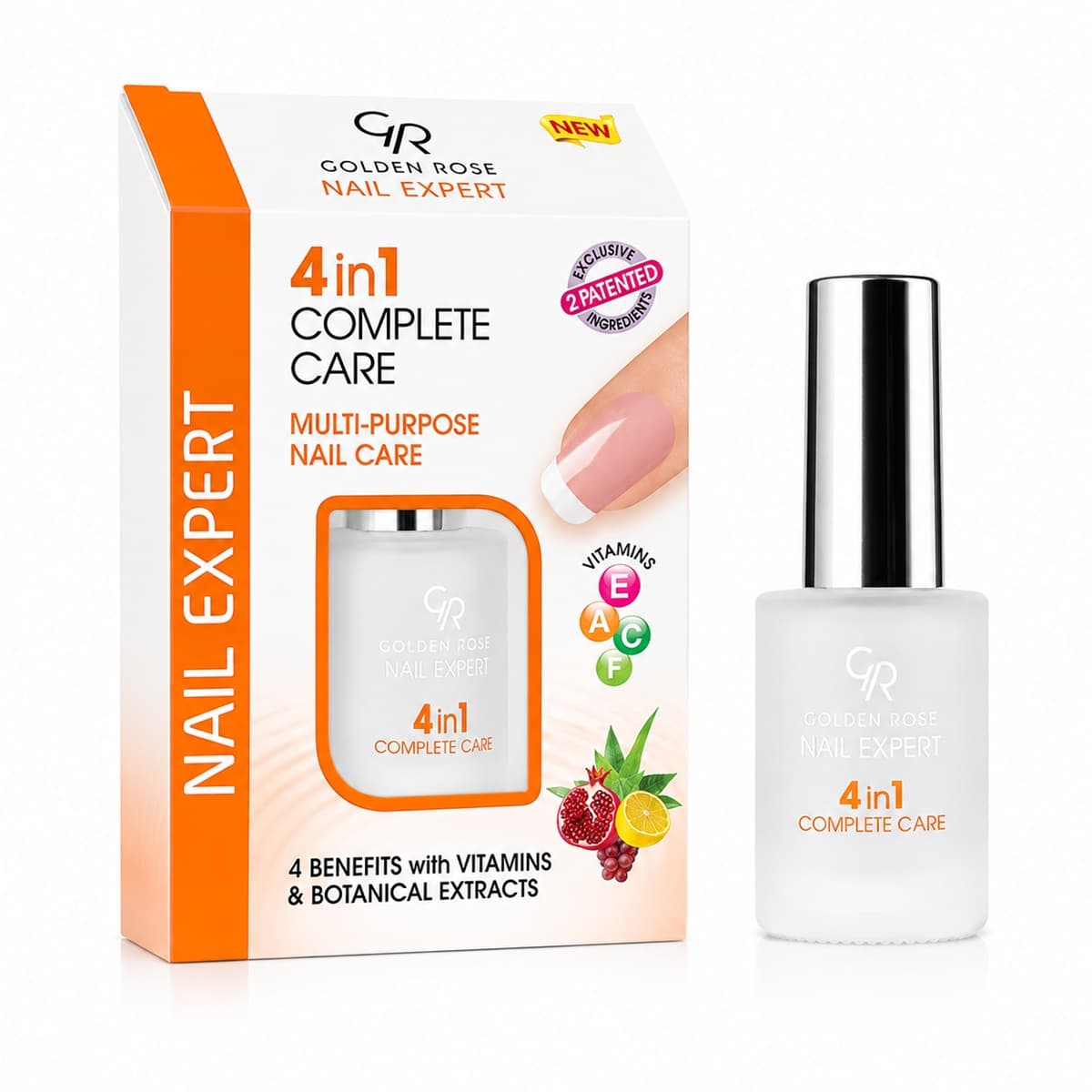 محلول محافظ و تقویت کننده ناخن گلدن رز GOLDENROSE مدل 4in1 Complete Care حجم 11 میل — تصویر ۲