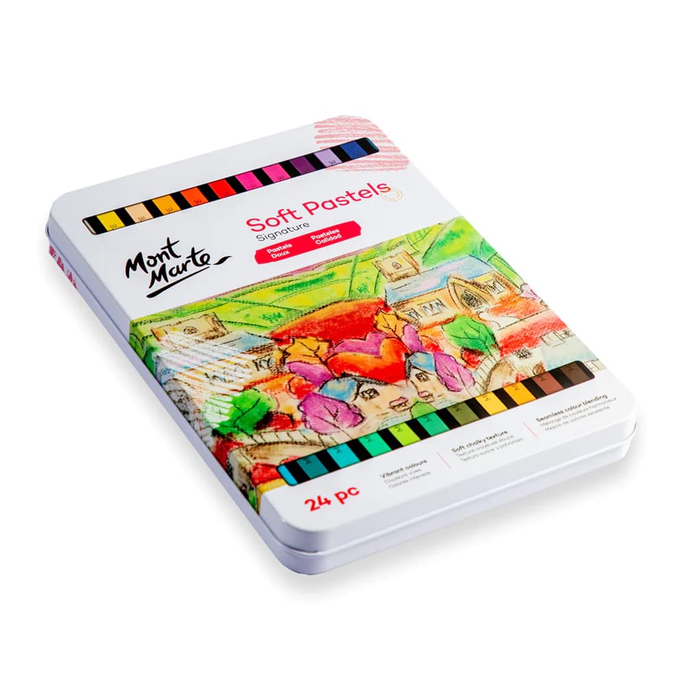 پاستل نرم ۲۴ رنگ با جعبه فلزی مونمارت – کد MMPT0017 — تصویر ۶