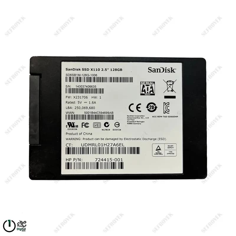 اس اس دی اینترنال استوک SanDisk مدل X110 ظرفیت 128 گیگابایت