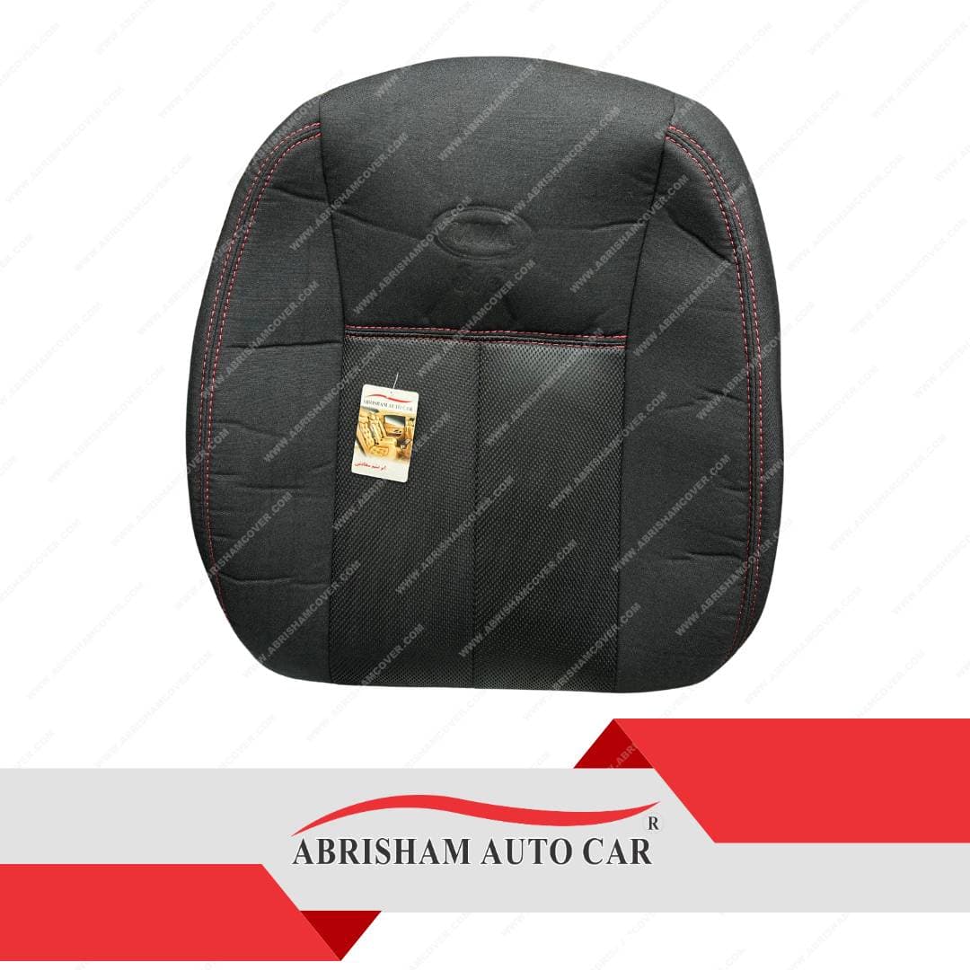 روکش صندلی mvm 315 تمام پارچه مشکی با دوخت قرمز — تصویر ۲