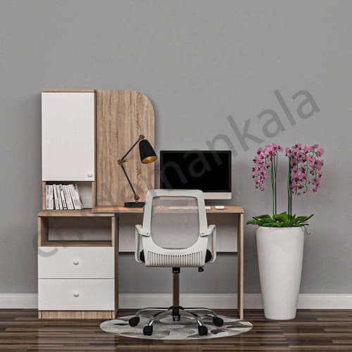 میز تحریر با کتابخانه و کشو مدل B02