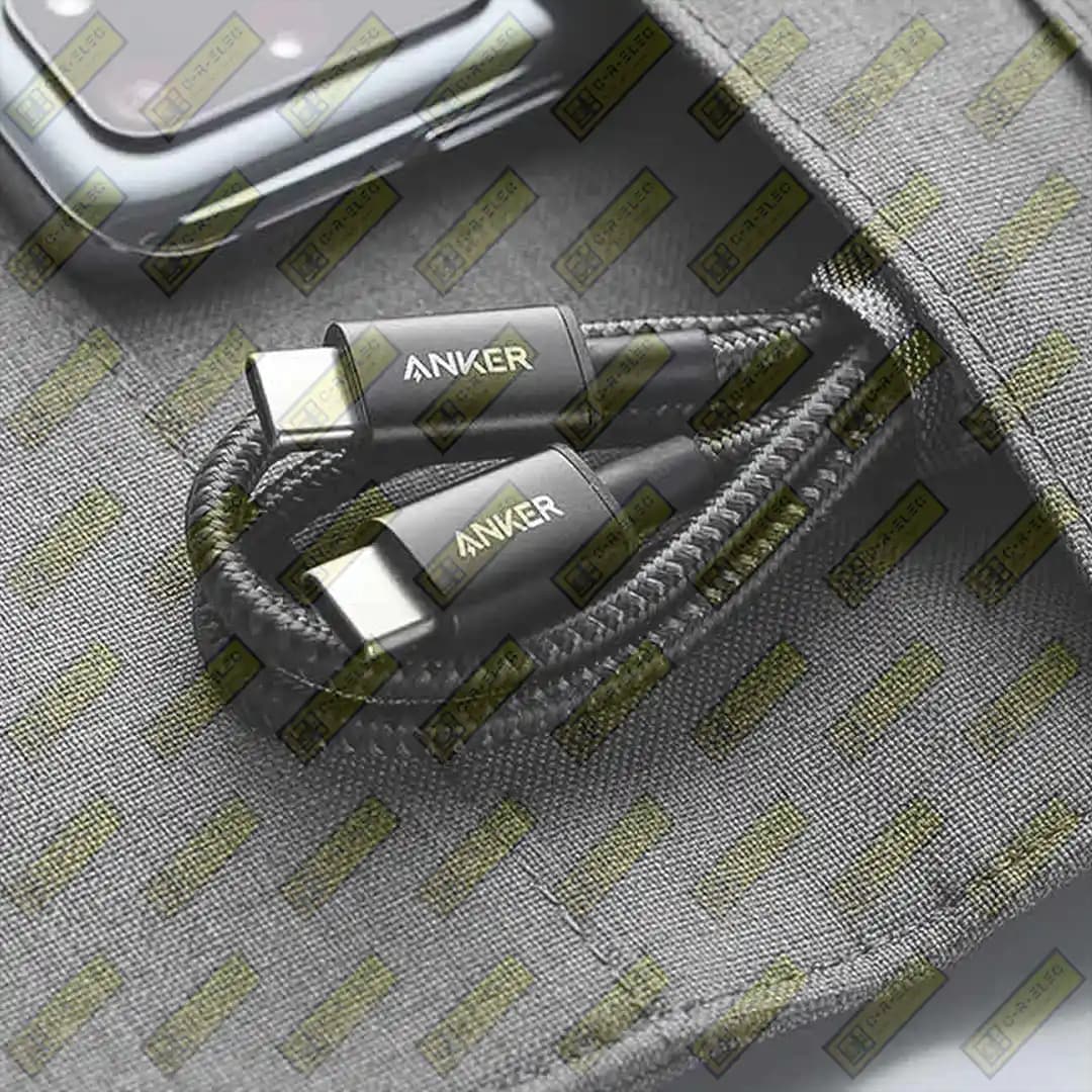 کابل شارژ فست ANKER مدل A8752H11 Type-C to Type-C- مشکی (گارانتی 18ماهه حافظه طلایی ایستا) — تصویر ۶