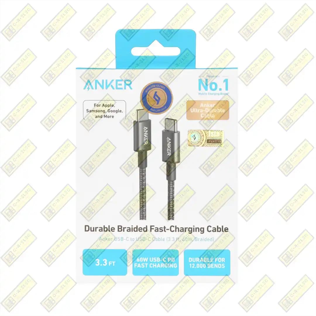 کابل شارژ فست ANKER مدل A8752H11 Type-C to Type-C- مشکی (گارانتی 18ماهه حافظه طلایی ایستا) — تصویر ۷