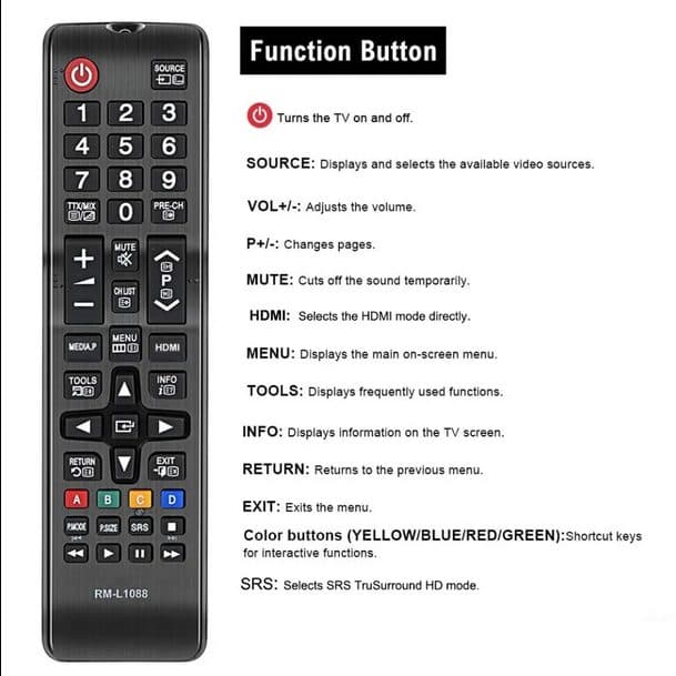 کنترل تلویزیون سامسونگ مدل RM-L1088 — تصویر ۵
