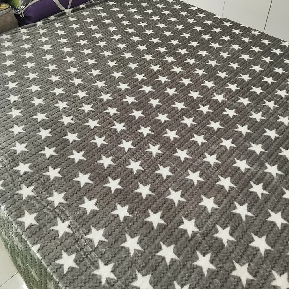 پتو ژله‌ای دو نفره طرح ستاره وارداتی رنگ سبز ملایم