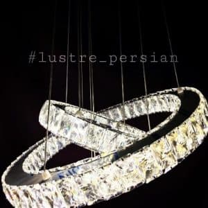 لوستر مدرن آویز گرد 2 حلقه سایز 20+40 سانتیمتر (2 سال ضمانت)
