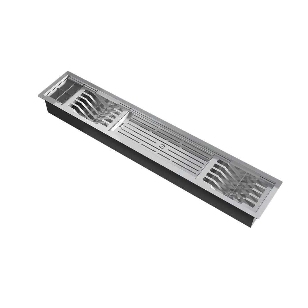 آبچکان استیل توکار خطی 100 سانتی رامون کد RA100 — تصویر ۲