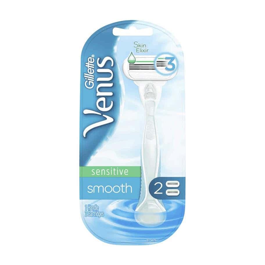 خود تراش ژیلت مدل Venus Sensitive Smooth به همراه تیغ یدک بسته 2 عددی