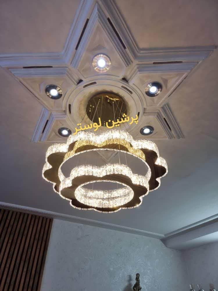 لوستر مدرن آویز طرح نیلگون 2 حلقه سایز 40+60 سانتیمتر(2 سال ضمانت)
