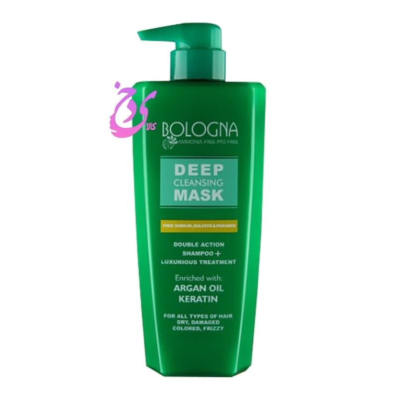 ماسک مو بدون سولفات بلونیا مدل کلینزینگ مناسب داخل حمام BOLOGNA Deep Cleansing Mask حجم 500 میلی لیتر