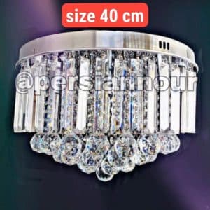 لوستر سقفی گرد کریستالی سایز 40 سانتیمتر(2 سال ضمانت)