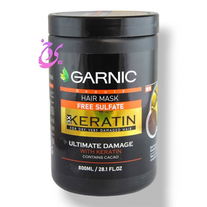 ماسک مو بدون سولفات گارنیک برای موهای فوق العاده آسیب دیده GARNIC Keratin Ultimate Damage hair mask حجم 800 میلی لیتر