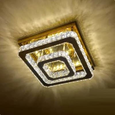 لوستر مدرن سقفی مربع 2 حلقه سایز 20+40 سانتیمتر(2سال ضمانت)