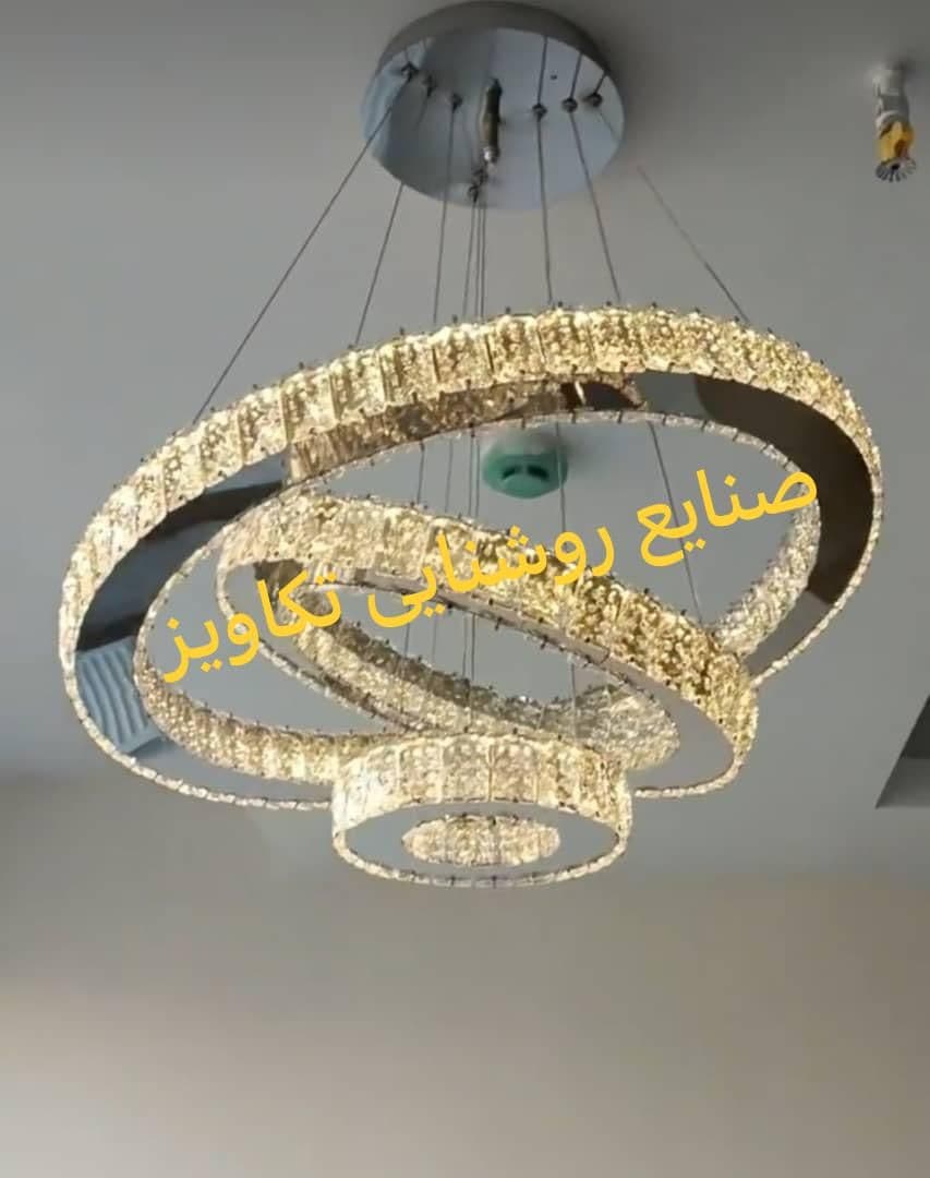 لوستر مدرن کهکشانی 3 حلقه گرد سایز 20+40+60 سانتیمتر ((استفاده از گوشی موبایل بعنوان ریموت))