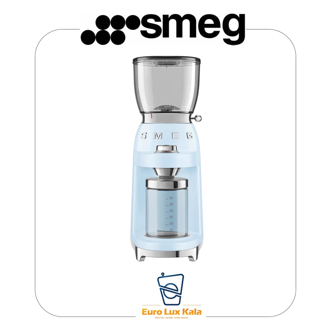 آسیاب قهوه اسمگ رنگ آبی پاستیلی مدل SMEG CGF11PBEU(سفارش اروپا)
