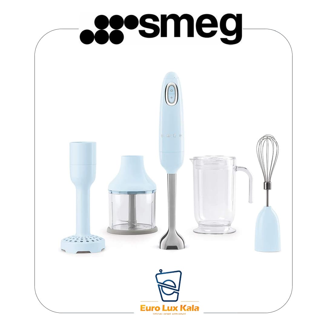 گوشت کوب برقی 4 کاره رنگ آبی پاستیلی اسمگ مدل SMEG HBF22PBEU(سفارش اروپا)