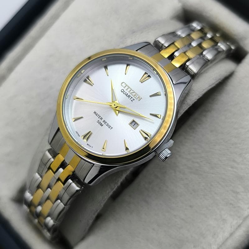 ساعت زنانه سیتیزن تاریخ دار – دورنگ صفحه نقره ای – 230701
