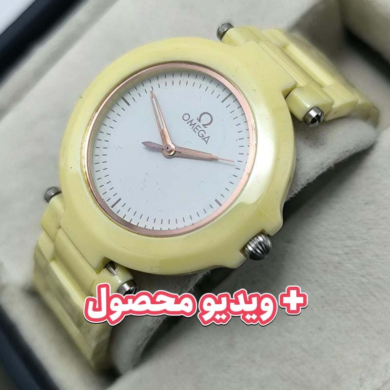 ساعت زنانه امگا سرامیکی – موتور ژاپن – 120703