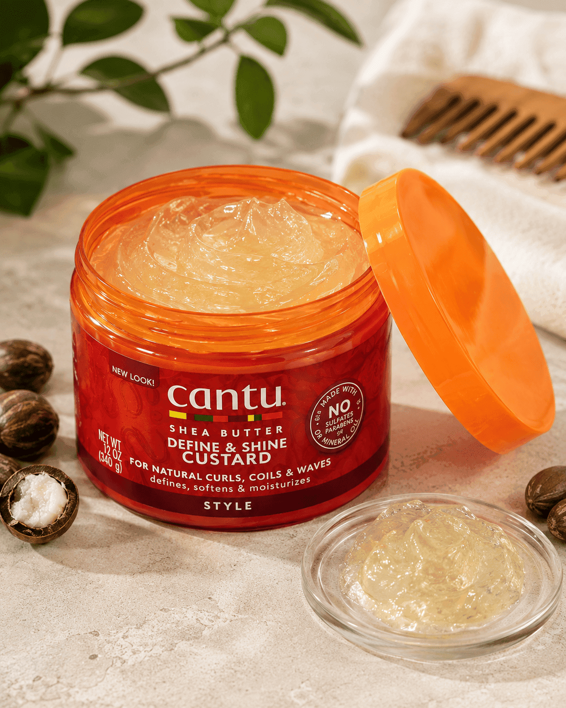 کرم حالت‌دهنده مو کانتو Shea Butter Define & Shine Custard حجم 340 گرم