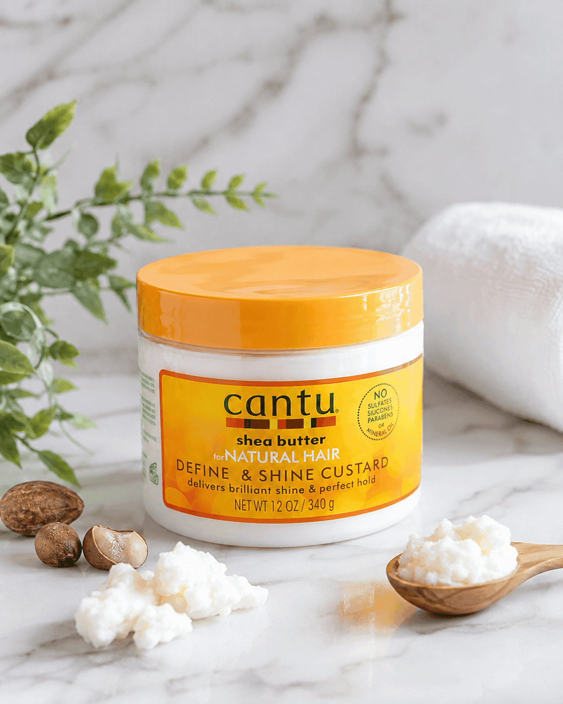 کرم حالتدهنده و براقکننده مو Cantu Define & Shine Custard حجم 340 گرم