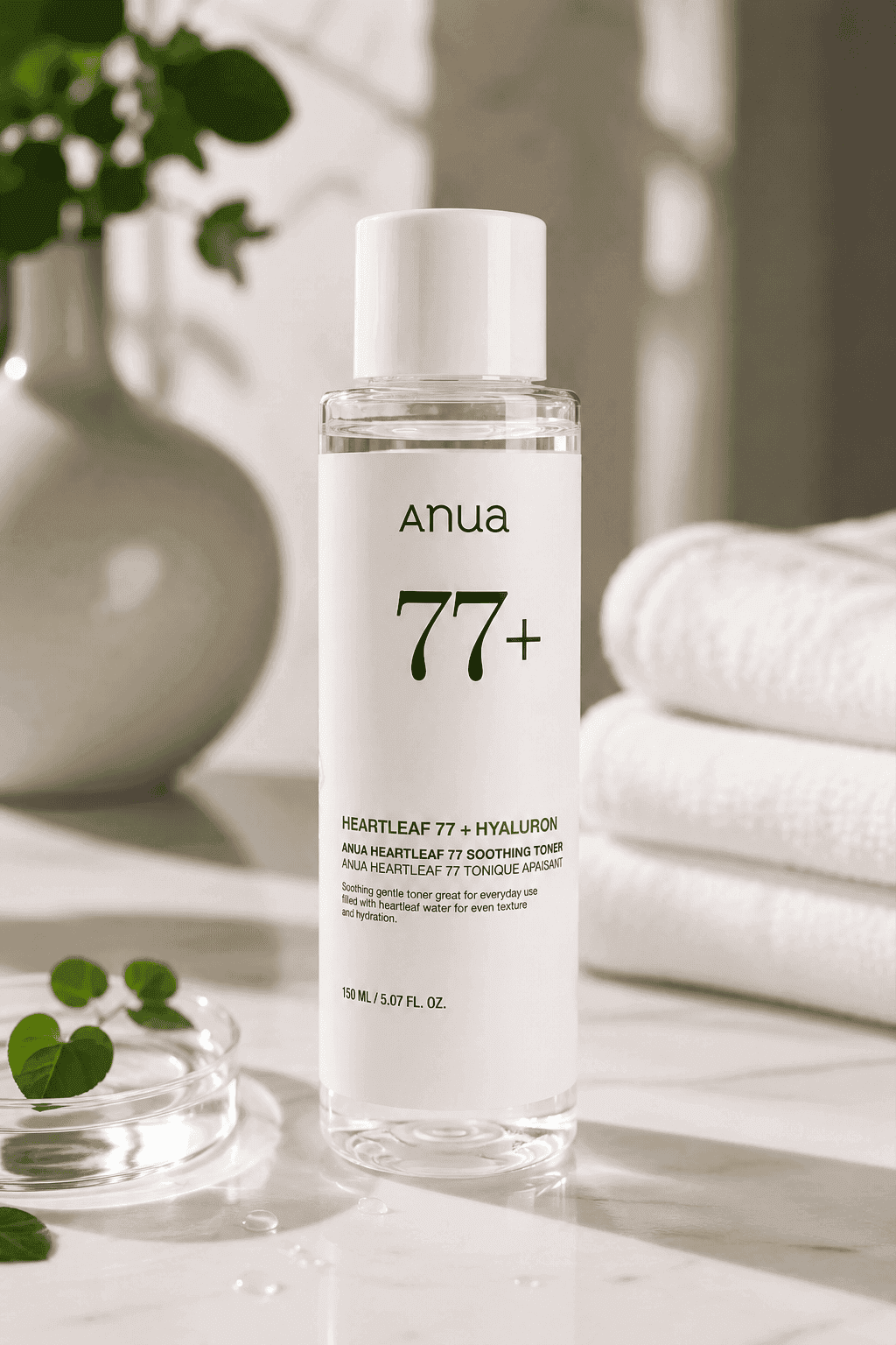 تونر آبرسان و تسکین‌دهنده Anua Heartleaf 77% + Hyaluron حجم 150 میلی‌لیتر — تصویر ۲