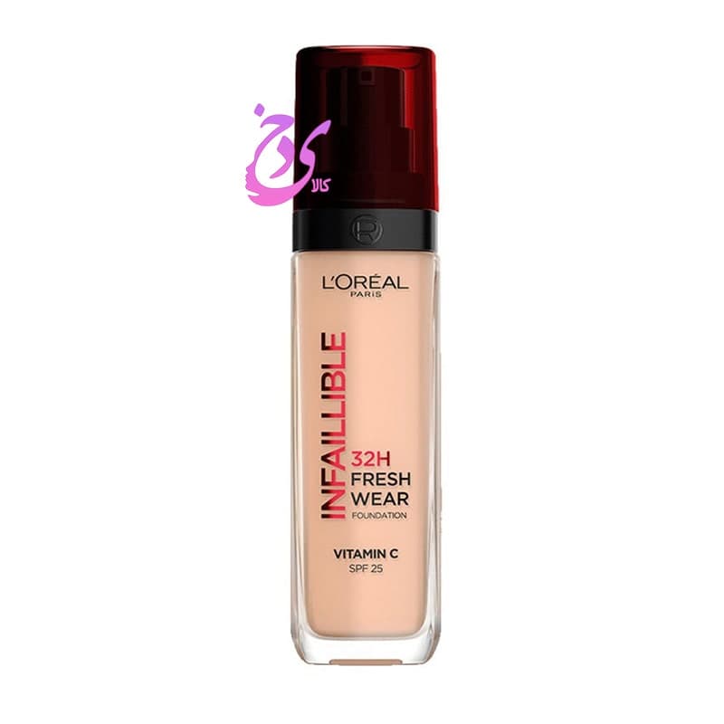 کرم پودر 32 ساعته SPF 25 مات لورآل مدل LOREAL INFAILLBLE حاوی ویتامین سی حجم 30 میلی لیتر