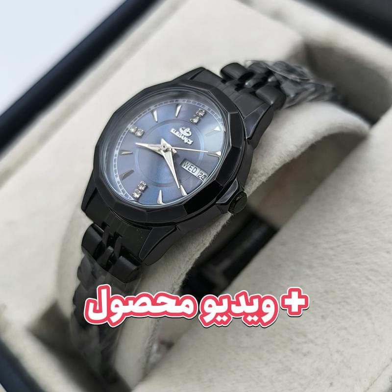 ساعت زنانه الگانس تاریخ دار – مشکی صفحه سرمه ای – 224301
