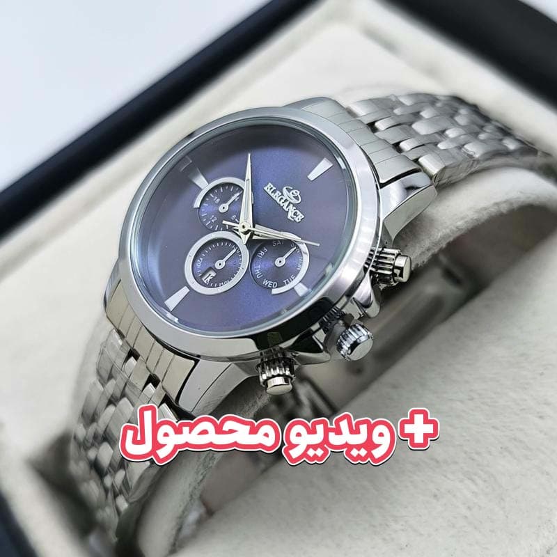 ساعت زنانه الگانس تاریخ دار -طرح سه موتور صفحه آبی – 223301 — تصویر ۲