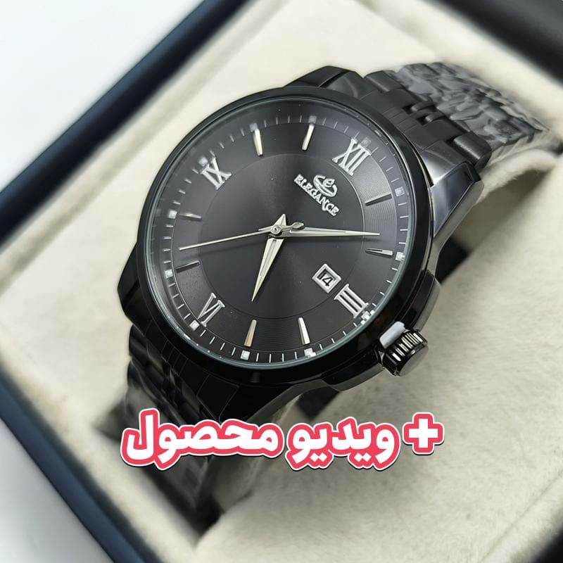 ساعت مردانه الگانس تاریخ دار – تمام مشکی – 220401