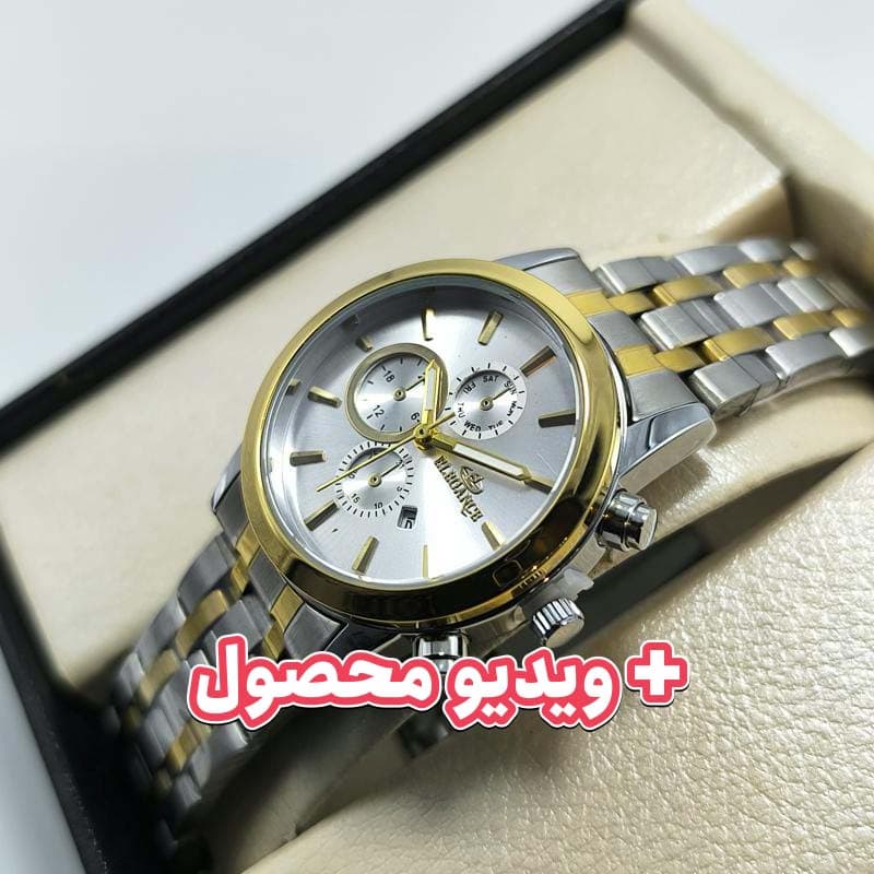 ساعت زنانه الگانس تاریخ دار – رنگ ثابت – طرح سه موتور – 113602