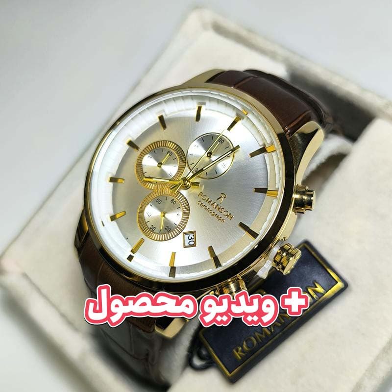 ساعت مردانه رومانسون کرنوگراف بند چرم – تاریخ دار – سه موتور فعال – 211501