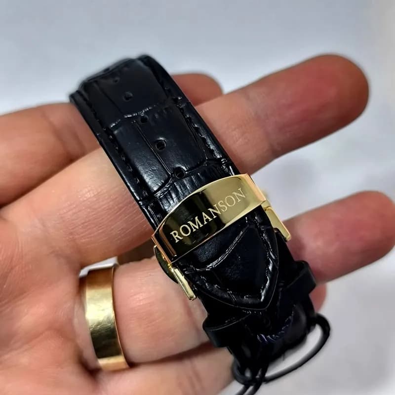 ساعت مردانه رومانسون کرنوگراف بند چرم – تاریخ دار – سه موتور فعال – 212301 — تصویر ۵