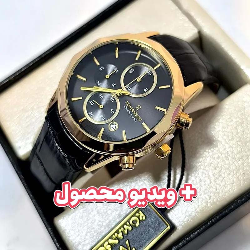 ساعت مردانه رومانسون کرنوگراف بند چرم – تاریخ دار – سه موتور فعال – 212301