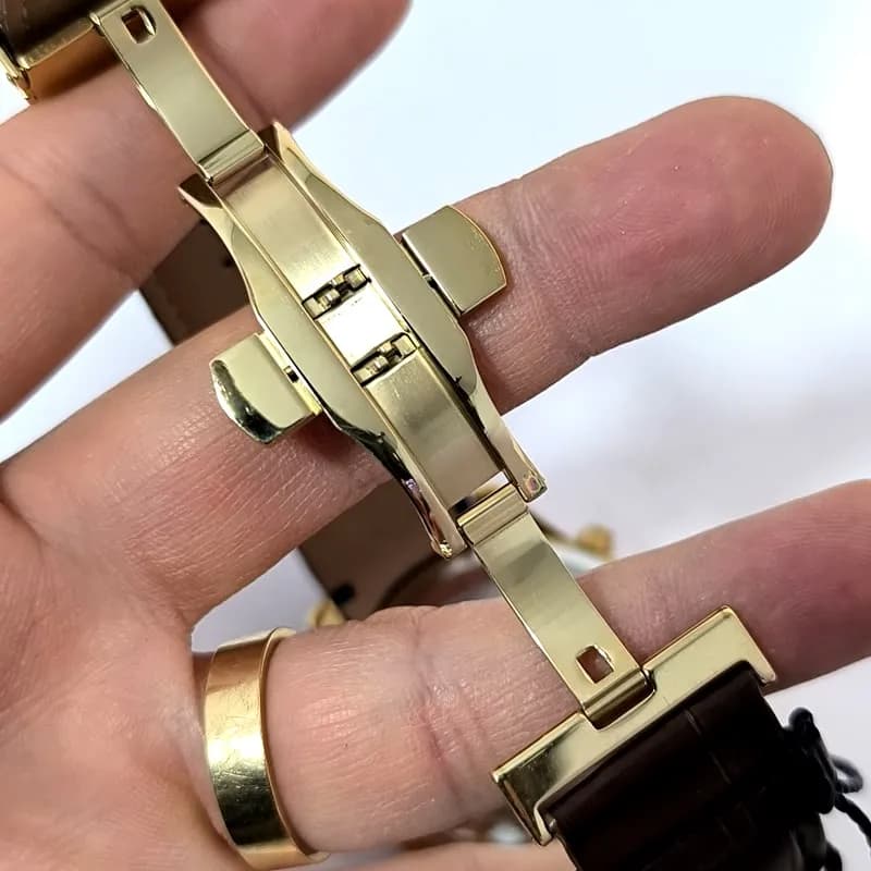 ساعت مردانه رومانسون کرنوگراف بند چرم – تاریخ دار – سه موتور فعال – 128301 — تصویر ۴