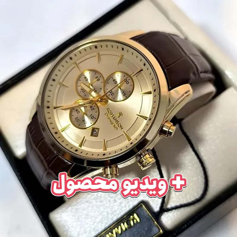 ساعت مردانه رومانسون کرنوگراف بند چرم – تاریخ دار – سه موتور فعال – 128301