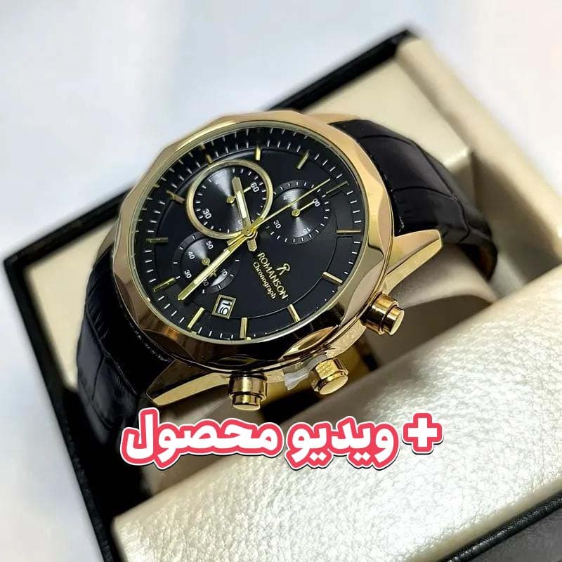 ساعت مردانه رومانسون کرنوگراف بند چرم – تاریخ دار – سه موتور فعال – 129502