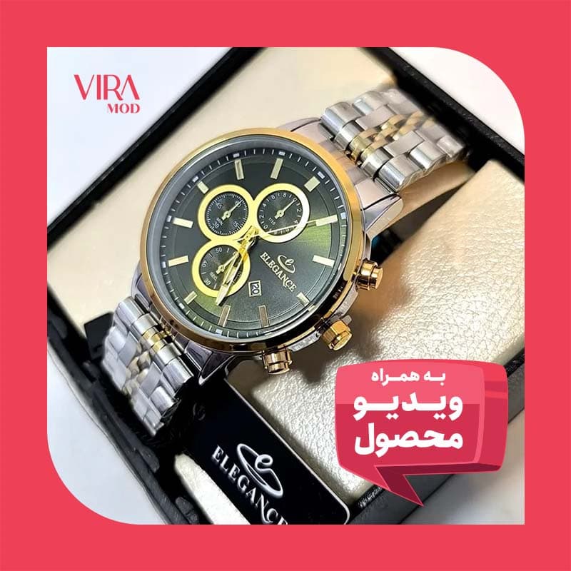 ساعت مردانه الگانس موتور ژاپن – رنگ ثابت – ضد آب – طرح سه موتور – 100001