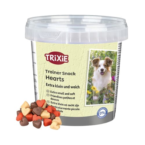 تشویقی سگ تریکسی سطلی قلبی کوچک Trixie Snak Hearts وزن 200 گرم