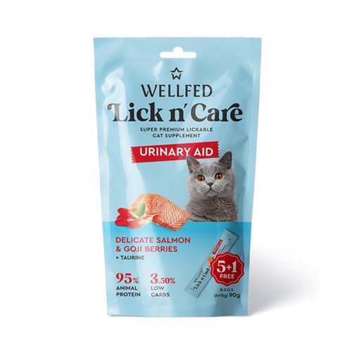بستنی گربه ولفد سالمون و گوجی بری، سلامت مجاری ادراری Wellfed تعداد 1 عدد