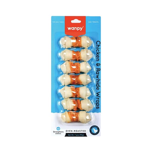 تشویقی سگ ونپی استخوان دورپیچ مرغ Wampy Rawhide Wraps وزن 90 گرم