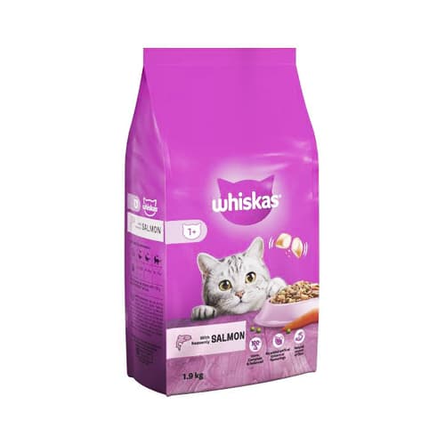 غذای خشک گربه بالغ ویسکاس ماهی سالمون Whiskas وزن 1.9 کیلوگرم — تصویر ۲