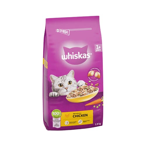 غذای خشک گربه بالغ ویسکاس مرغ Whiskas وزن 1.9 کیلوگرم — تصویر ۲