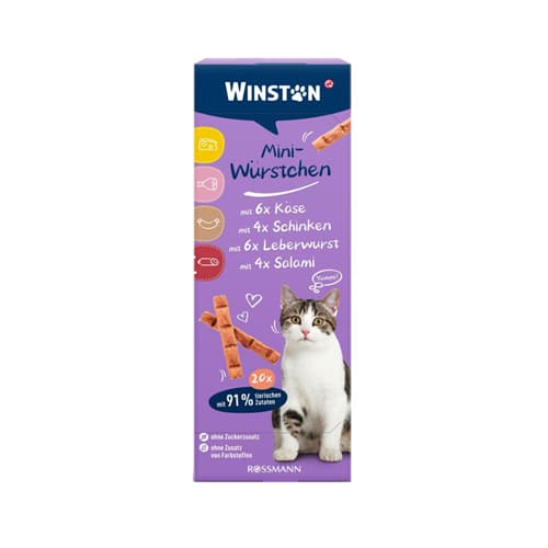 تشویقی گربه وینستون سوسیس مدادی طعم متفاوت Winston بسته 20 عددی