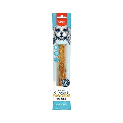تشویقی سگ ونپی استخوان دورپیچ مرغ Wanpy Chicken & Rawhide وزن 55 گرم