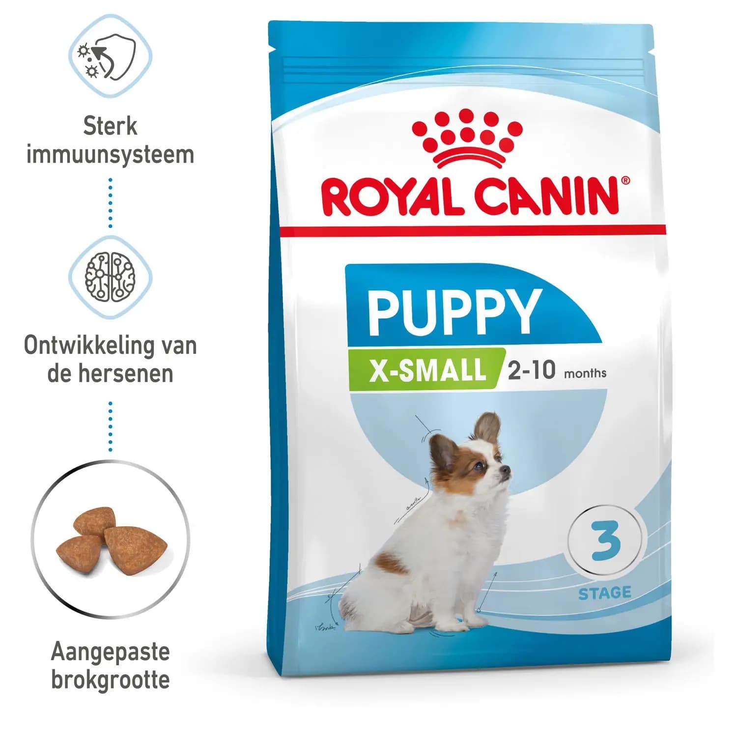 غذای خشک توله سگ نژاد خیلی کوچک رویال کنین Royal Canin X Small وزن 1.5 کیلوگرم — تصویر ۳