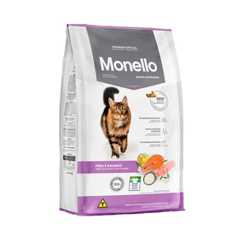 غذای خشک گربه بالغ مونلو عقیم شده مرغ و ماهی سالمون Monello وزن 1 کیلوگرم (فله)