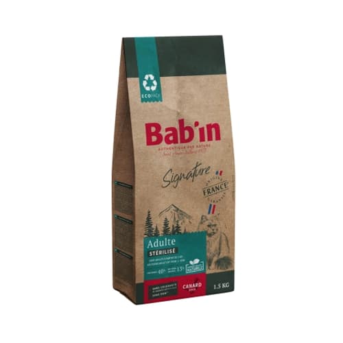 غذای خشک گربه بالغ بابین اردک Babin وزن 1.5 کیلوگرم
