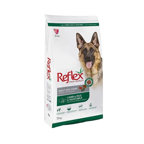 غذای خشک سگ بالغ نژاد بزرگ رفلکس بره و سبزیجات Reflex وزن 15 کیلوگرم
